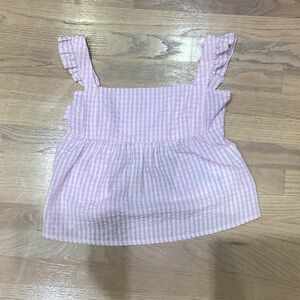 Edikted Pink and White Gingham Top